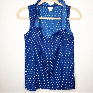 J. Crew Factory Sleeveless Printed Ruffle Top